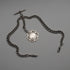 1915 British Antique Sterling Silver Double Albert Chain with Sterling Silver Medal Fob, 61g
