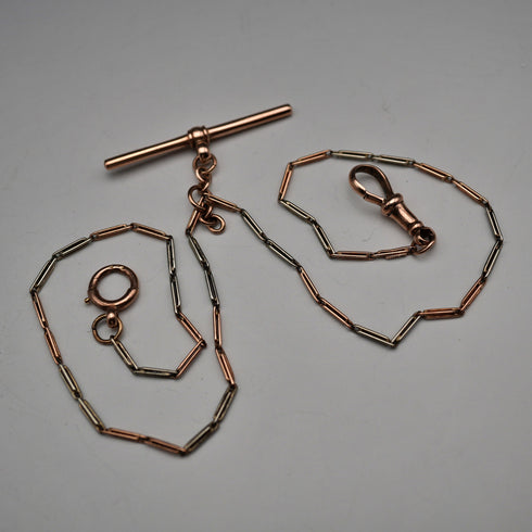Antique K9 Gold Two-Tone Ladies Albert Chain, 6.8g
