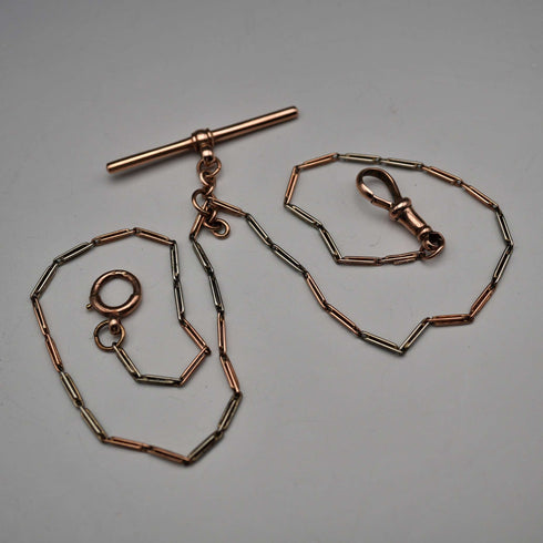 Antique K9 Gold Two-Tone Ladies Albert Chain, 6.8g