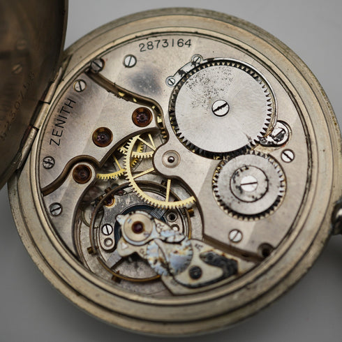 Circa 1929 Switzerland Zenith Pocket Watch Swan Neck Mechanical Open Face Runs Well