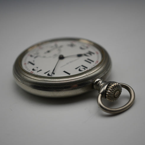 c. 1929 Switzerland Zenith Pocket Watch Mechanical Railroad Watch Alloy Case Good Working Order