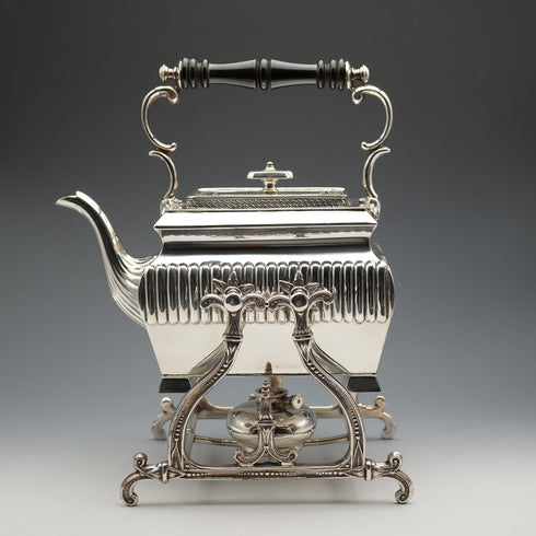 English Antique Silver-plated Tea Kettle Set by Sturges, Bladon and Middleton