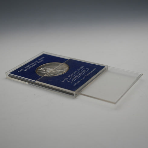 1969 "Apollo 11 Moon Landing" Sterling Silver Commemorative Medal 27g Franklin Mint with Case