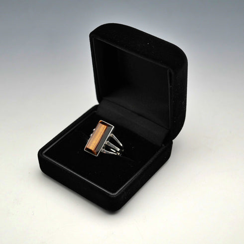 Vintage Belgian Tiger's Eye and 800 Silver Ring (US size 7.5)
