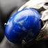 Vintage Silver and Lapis Lazuli Botanical Design Clip-On Earrings