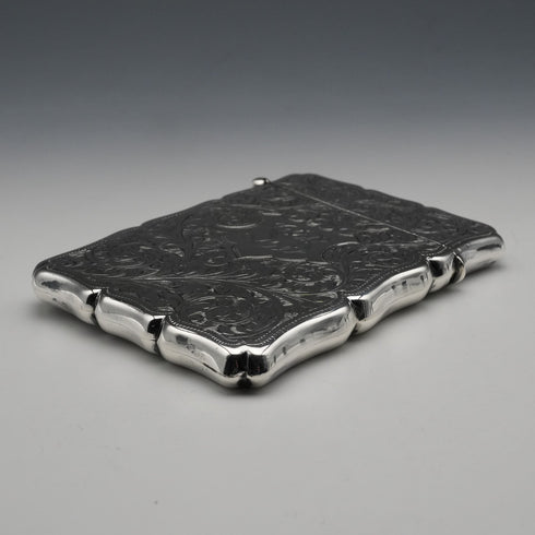 1907 British Antique Sterling Silver Card Case 80g Samuel M Levi
