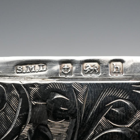 1907 British Antique Sterling Silver Card Case 80g Samuel M Levi
