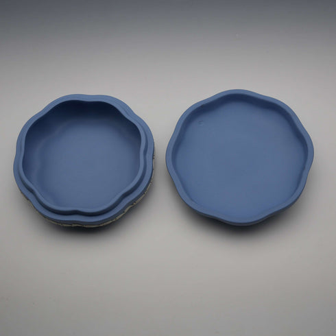 1972年 英國 Wedgwood 浮雕玉石製 愛丁堡公爵 有蓋盒 淡藍色