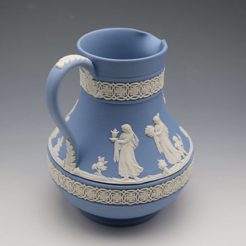 1977 British Wedgwood Jasperware Jug, Pale Blue