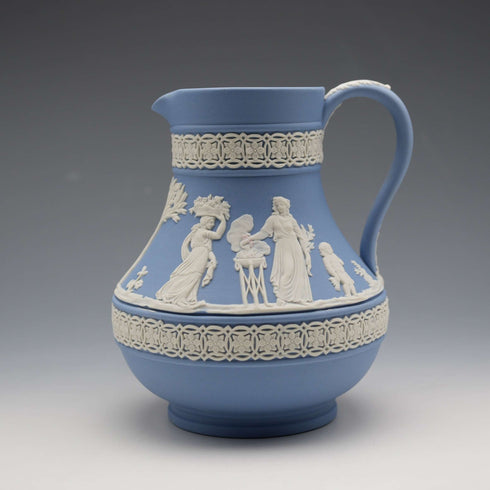 1977 British Wedgwood Jasperware Jug, Pale Blue
