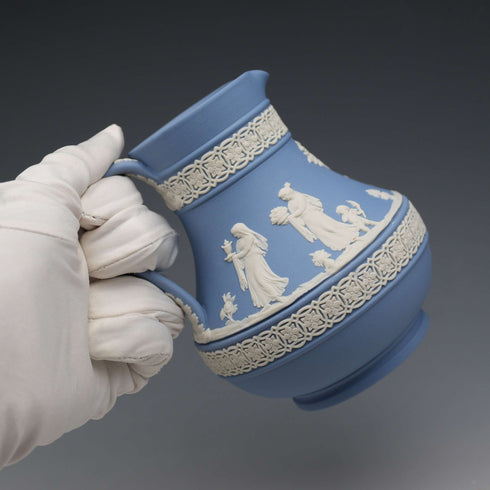 1977 British Wedgwood Jasperware Jug, Pale Blue