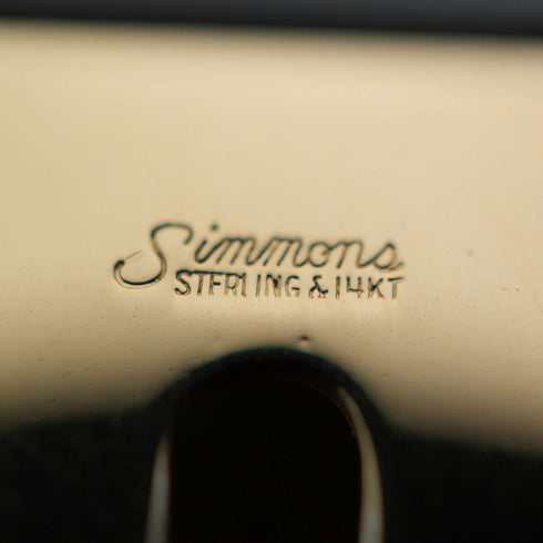 美國 復古 Simmons 純銀與14K金裝飾 鈔票夾 14克