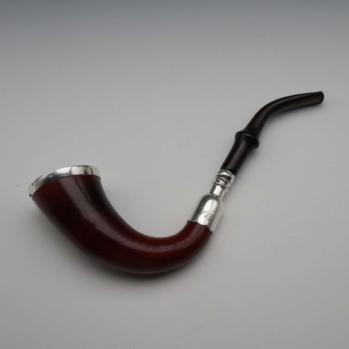 1908年 英國古董 純銀裝飾 葫蘆煙斗 Adloph Frankhau
