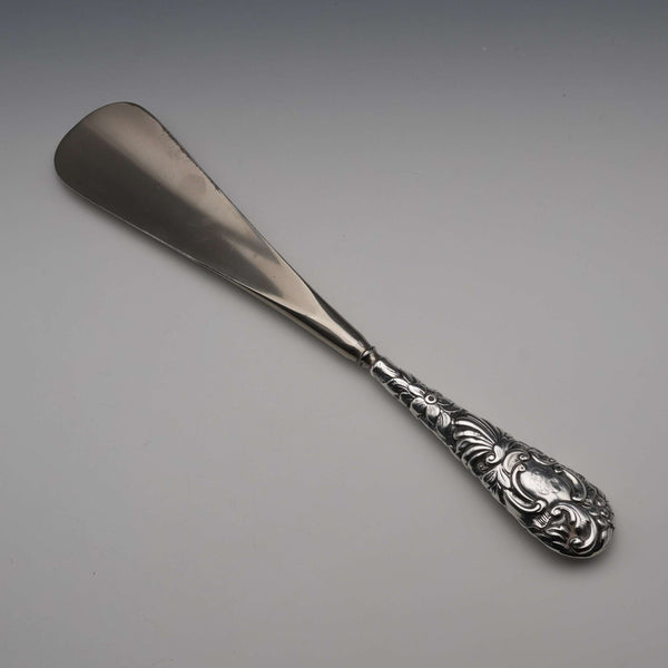 Circa 1900 English Antique Sterling Silver Handle Shoehorn by Crisford&Norris Ltd