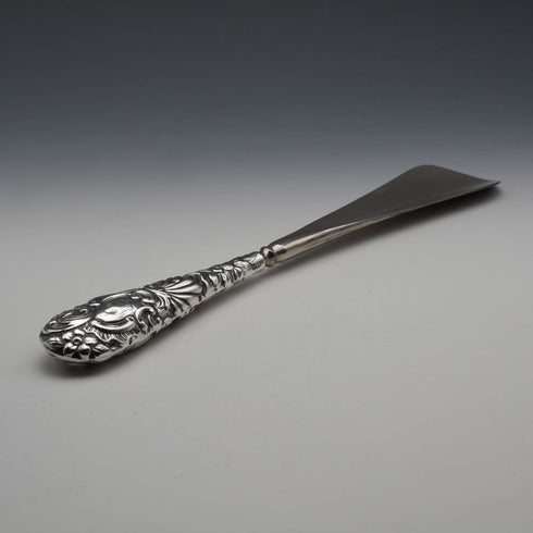 Circa 1900 English Antique Sterling Silver Handle Shoehorn by Crisford&Norris Ltd