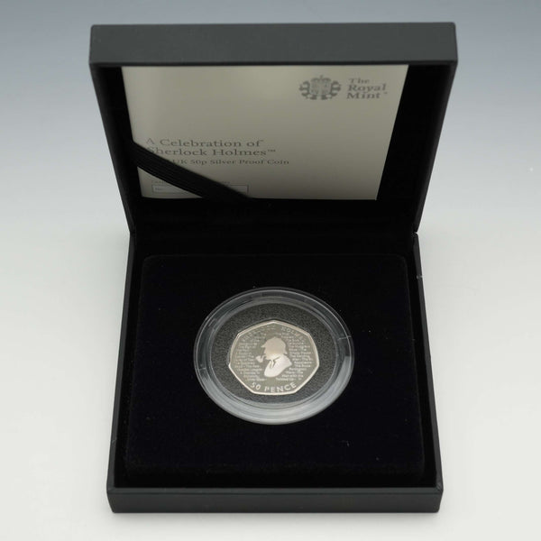 英国 「シャーロック・ホームズ」 50ペンス記念銀貨 RoyalMint ケース・説明書付