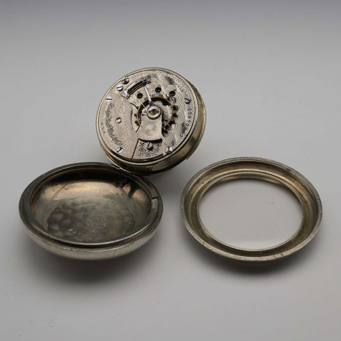 1911年頃 エルジン 懐中時計 機械式 直径58mm 18サイズ 合金ケース 動作良好