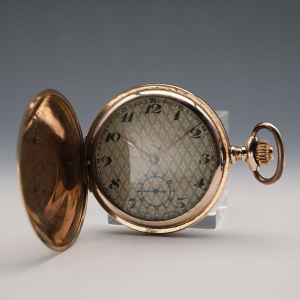 Circa 1920 Antique Tavannes Pocket Watch Gold-Filled Hunter Case Good Working Order