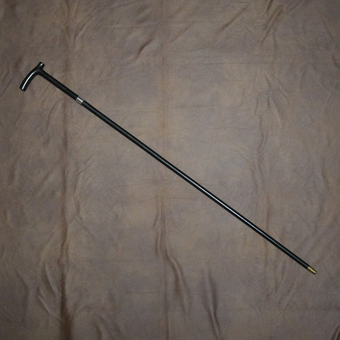 1908년 영국 앤틱 블랙 샤프트 더비 핸들 순은 장식 경량 스틱 지팡이 91cm