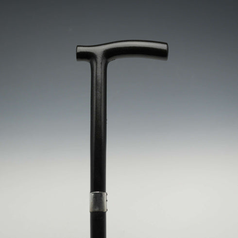 1908년 영국 앤틱 블랙 샤프트 더비 핸들 순은 장식 경량 스틱 지팡이 91cm