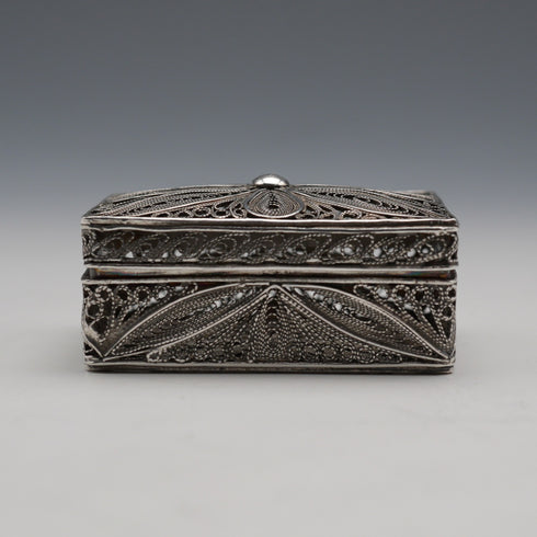 Vintage Sterling Silver Filigree Small Box Pill Case 15g