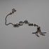 Cadena vintage de plata de ley con borla y cierre de anilla, longitud total 24 cm, 12 g