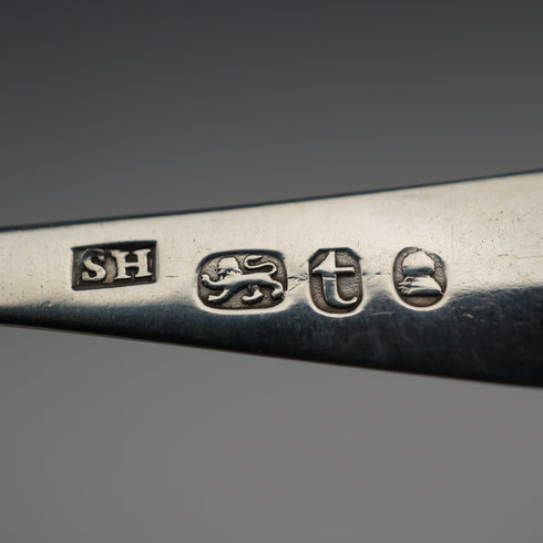 1794 Antique English Sterling Silver Salt Spoon, Old English Pattern, Solomon Hougham, 8g