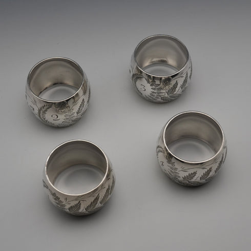 Set of 4 British Antique Silver-Plated Napkin Rings