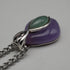 Vintage Sterling Silver Dual-Stone (Purple & Green) Pendant with Chain