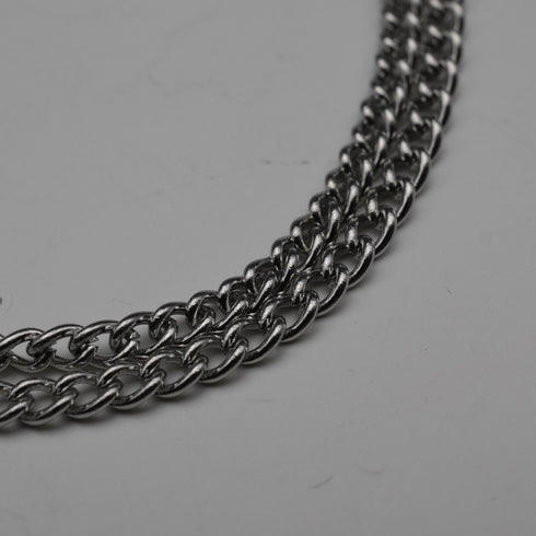 Vintage Sterling Silver Dual-Stone (Purple & Green) Pendant with Chain