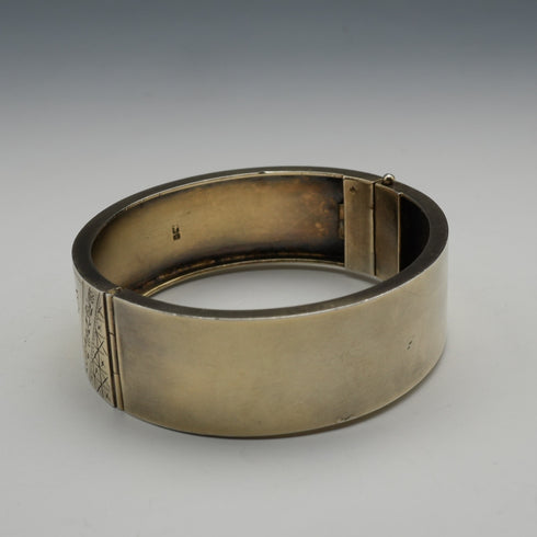 1882년 영국 앤틱 순은 도금 뱅글 24.5g John Millward Banks