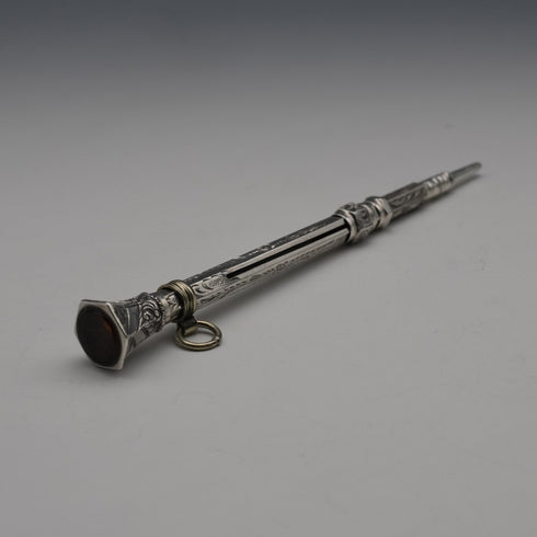 1900년경 앤티크 순은제 추진식 연필 신축식 62-92mm