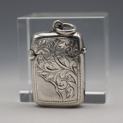 1899 British Antique Sterling Silver Small Vesta Case 11g S&A