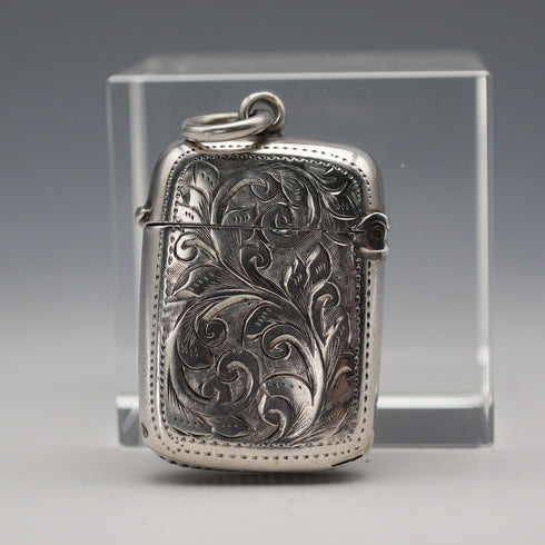 Vesta case pequeño de plata de ley, antiguo, Reino Unido, 1899, 11 g, S&A