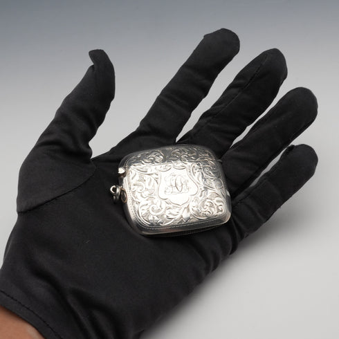 1914 British Antique Sterling Silver Vesta Case, 24g, Deakin & Francis