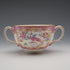 English Antique Minton Pink Cockatrice Soup Cup & Saucer