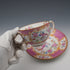 English Antique Minton Pink Cockatrice Soup Cup & Saucer