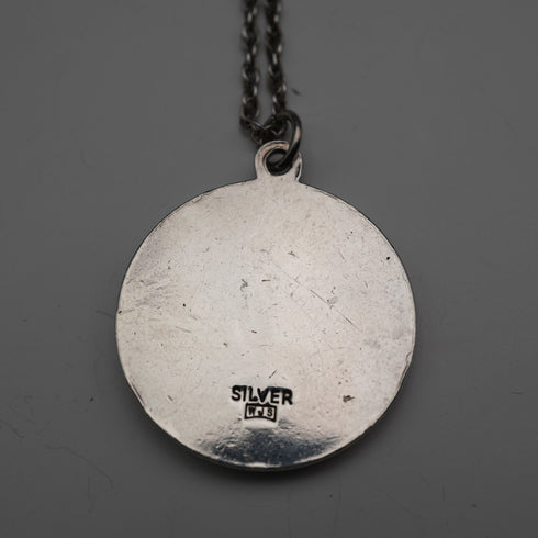 Colgante de medalla de San Cristóbal vintage británico de plata de ley, peso total 14,5 g, incluye cadena de plata de ley