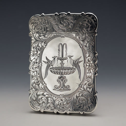 1852年 英國古董純銀名片盒 70g David Pettifer