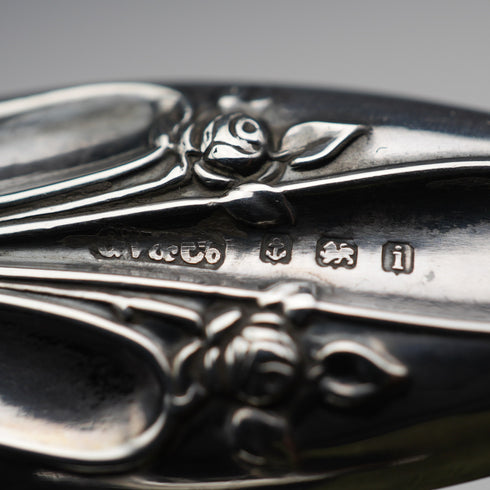 1908 British Antique Sterling Silver Handle Glove Stretchers, Gourdel Vales & Co.