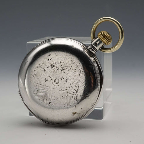 1889年左右 古董浪琴怀表 800银猎表壳 直径43mm 运行良好