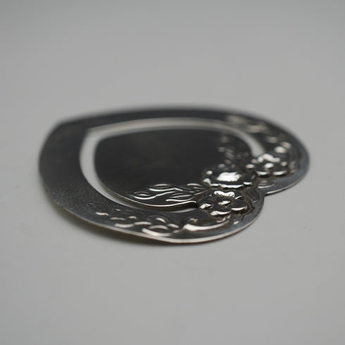 Marcapáginas de plata de ley vintage británico, forma de corazón, Harrison Brothers & Howson