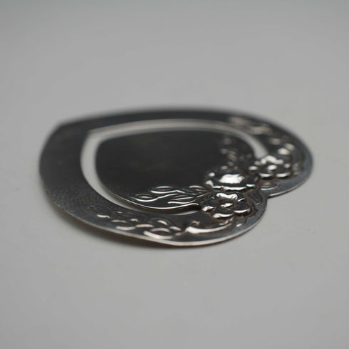 Marcapáginas de plata de ley vintage británico, forma de corazón, Harrison Brothers & Howson