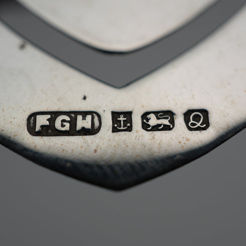 Marcapáginas de plata de ley vintage británico, forma de corazón, Harrison Brothers & Howson
