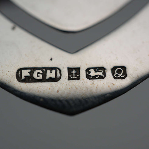 Marcapáginas de plata de ley vintage británico, forma de corazón, Harrison Brothers & Howson