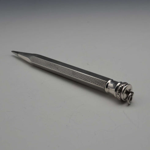 Pluma estilográfica pequeña de plata de ley con mecanismo de propulsión hexagonal, vintage, Lifelong, Reino Unido