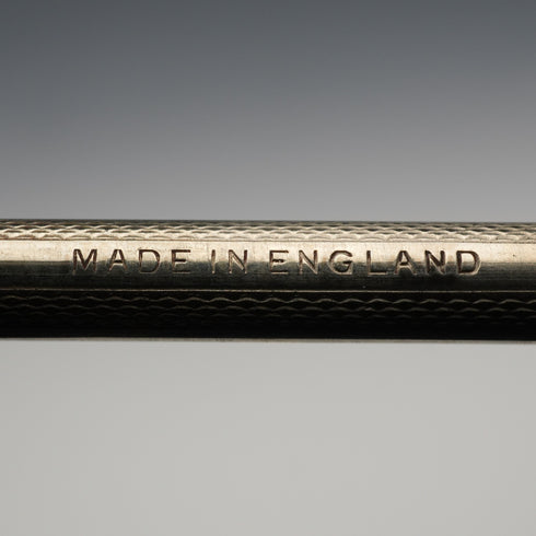 Pluma estilográfica pequeña de plata de ley con mecanismo de propulsión hexagonal, vintage, Lifelong, Reino Unido