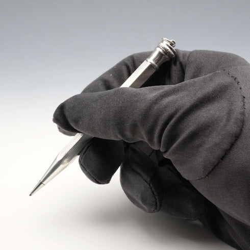 Pluma estilográfica pequeña de plata de ley con mecanismo de propulsión hexagonal, vintage, Lifelong, Reino Unido