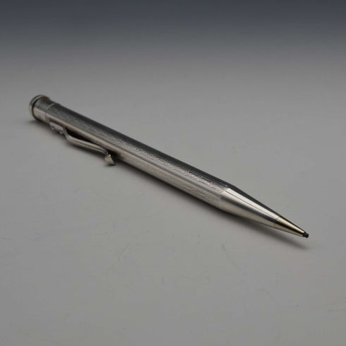Vintage Yard-O-Led rolled silver round-barrel propelling pencil, made in England