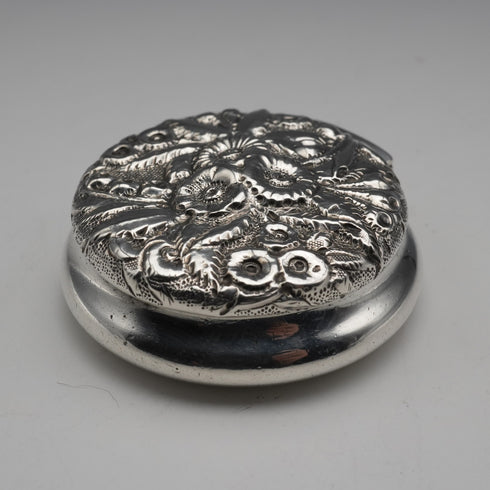 c. 1893 American Antique Sterling Silver Pill Box/Trinket Box, 25g, S. Kirk & Son